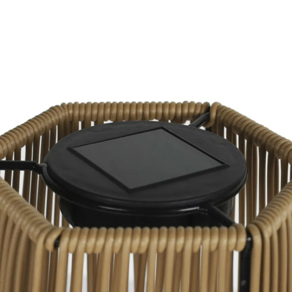 PARIS PRIX - Lampe à poser extérieur solaire "carmine" 40cm beige