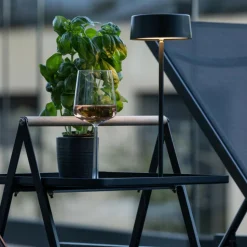 PARIS PRIX - Lampe à poser d'extérieur led "tern" 34cm noir