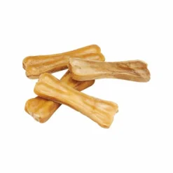 PARIS PRIX - Lot de 4 os à mâcher "peau de vache" 8cm beige