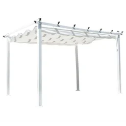 PARIS PRIX - Pergola avec toit "lazio" 345cm blanc