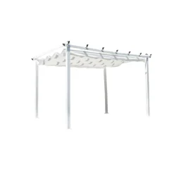 PARIS PRIX - Pergola avec toit "lazio" 345cm blanc