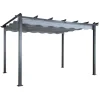 PARIS PRIX - Pergola avec toit "lazio" 395cm gris