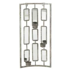 PARIS PRIX - Photophore avec miroirs "comenza" 52cm gris