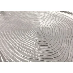 PARIS PRIX - Plateau décoratif "wood art" 19cm argent