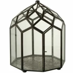 PARIS PRIX - Terrarium en verre vintage "brisla" 30cm noir