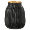 PARIS PRIX - Vase à rainures en verre "louis" 20cm noir