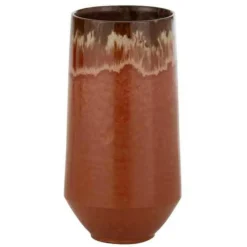 PARIS PRIX - Vase allongé en céramique "aline" 40cm rouge