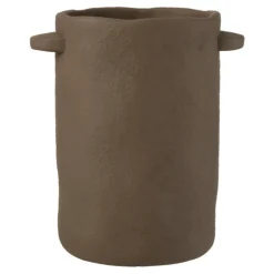 PARIS PRIX - Vase allongé en ciment "gustave" 30cm marron foncé