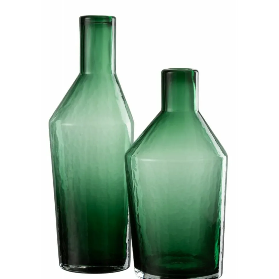 PARIS PRIX - Vase bouteille en verre "sigma" 28cm vert