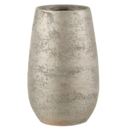 PARIS PRIX - Vase déco "irrégulier rugueux" 31cm argent