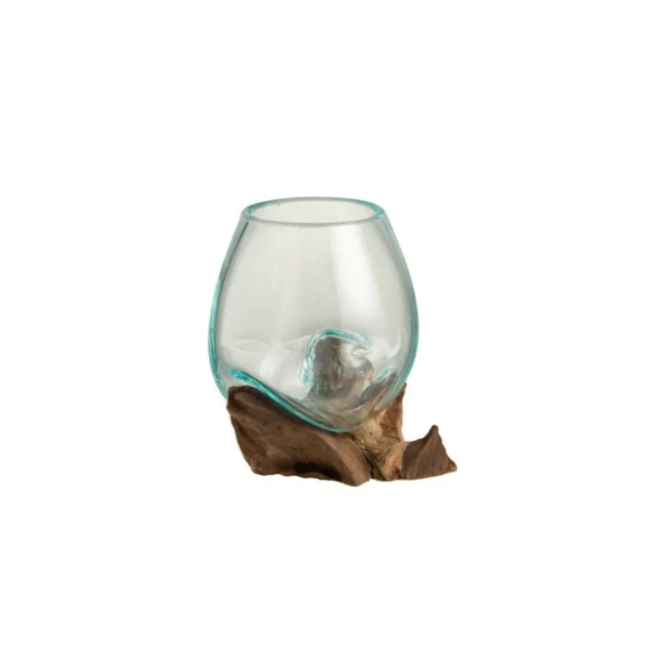 PARIS PRIX - Vase déco sur pied "gamal" 13cm transparent