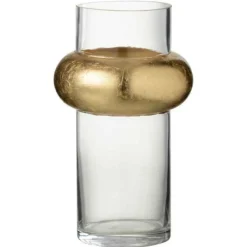 PARIS PRIX - Vase design "bague cylindrique" 25cm transparent