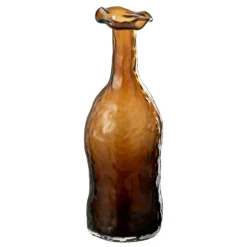 PARIS PRIX - Vase design en verre "eclosion" 27cm marron