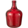 PARIS PRIX - Vase design en verre "penisola" 42cm rouge