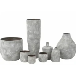 PARIS PRIX - Vase design en métal "effy" 24cm gris