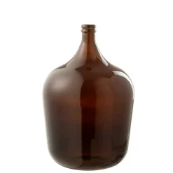 PARIS PRIX - Vase design en verre "cuiso" 56cm marron foncé