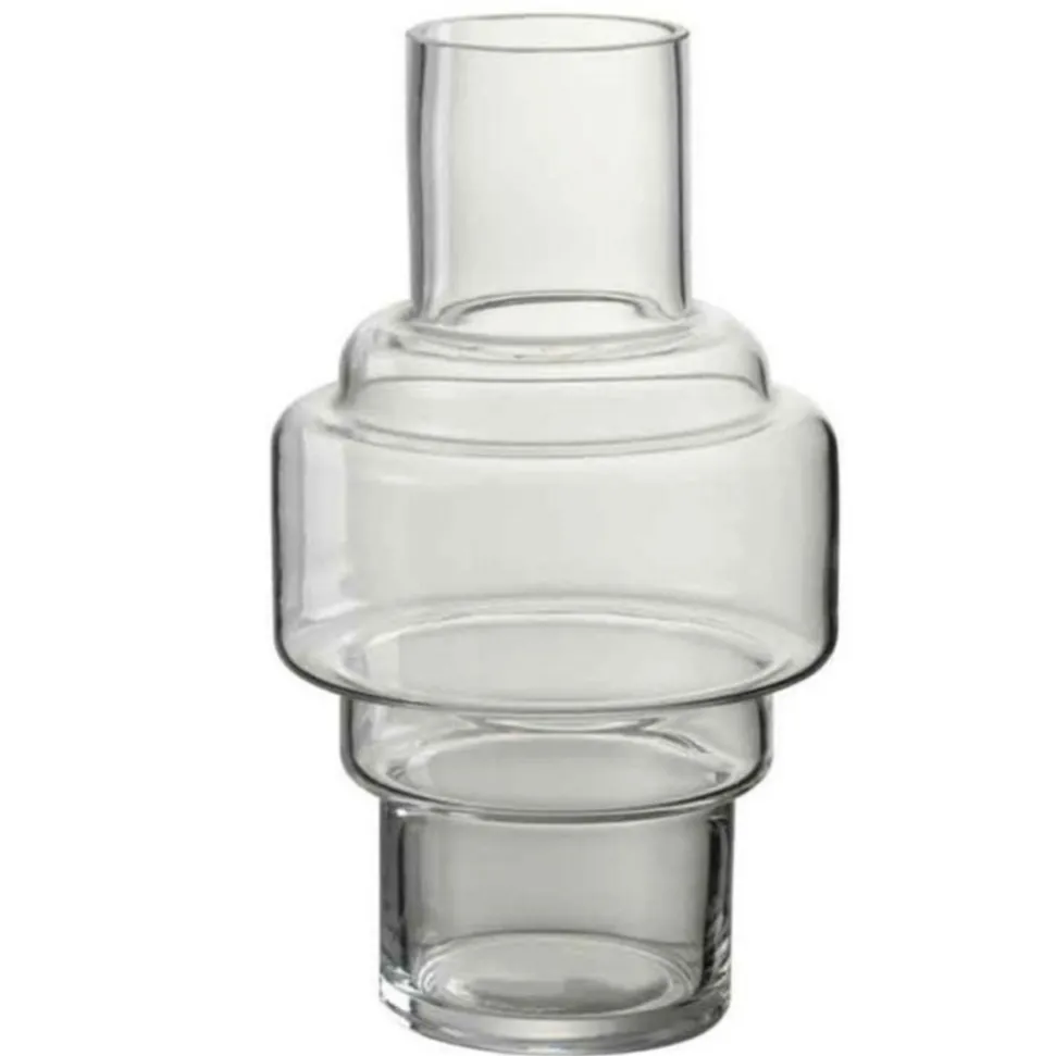 PARIS PRIX - Vase design en verre "rino" 25cm transparent