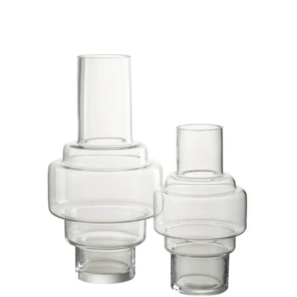 PARIS PRIX - Vase design en verre "rino" 25cm transparent