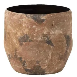 PARIS PRIX - Vase design en métal "effy" 39cm marron