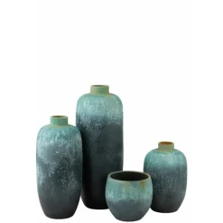 PARIS PRIX - Vase design en céramique "vintage" 93cm bleu