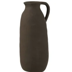 PARIS PRIX - Vase design en céramique "cruche" 35cm noir