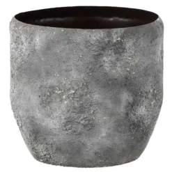 PARIS PRIX - Vase design en métal "effy" 39cm gris