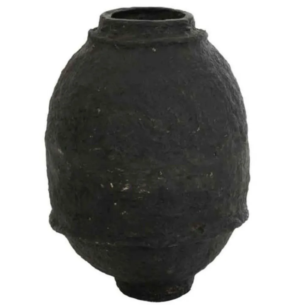 PARIS PRIX - Vase design "papier mâché" 60cm noir