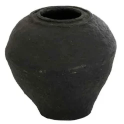 PARIS PRIX - Vase design "papier mâché" 45cm noir