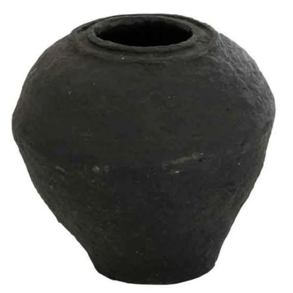 PARIS PRIX - Vase design "papier mâché" 45cm noir