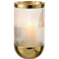 PARIS PRIX - Vase design "sucomba" 27cm transparent & or