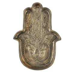 PARIS PRIX - Vide-poche en céramique "main de fatma" 20cm marron