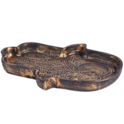 PARIS PRIX - Vide-poche en céramique "main de fatma" 20cm marron