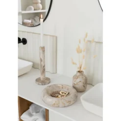 PARIS PRIX - Vide-poche en marbre "bali" 25cm beige