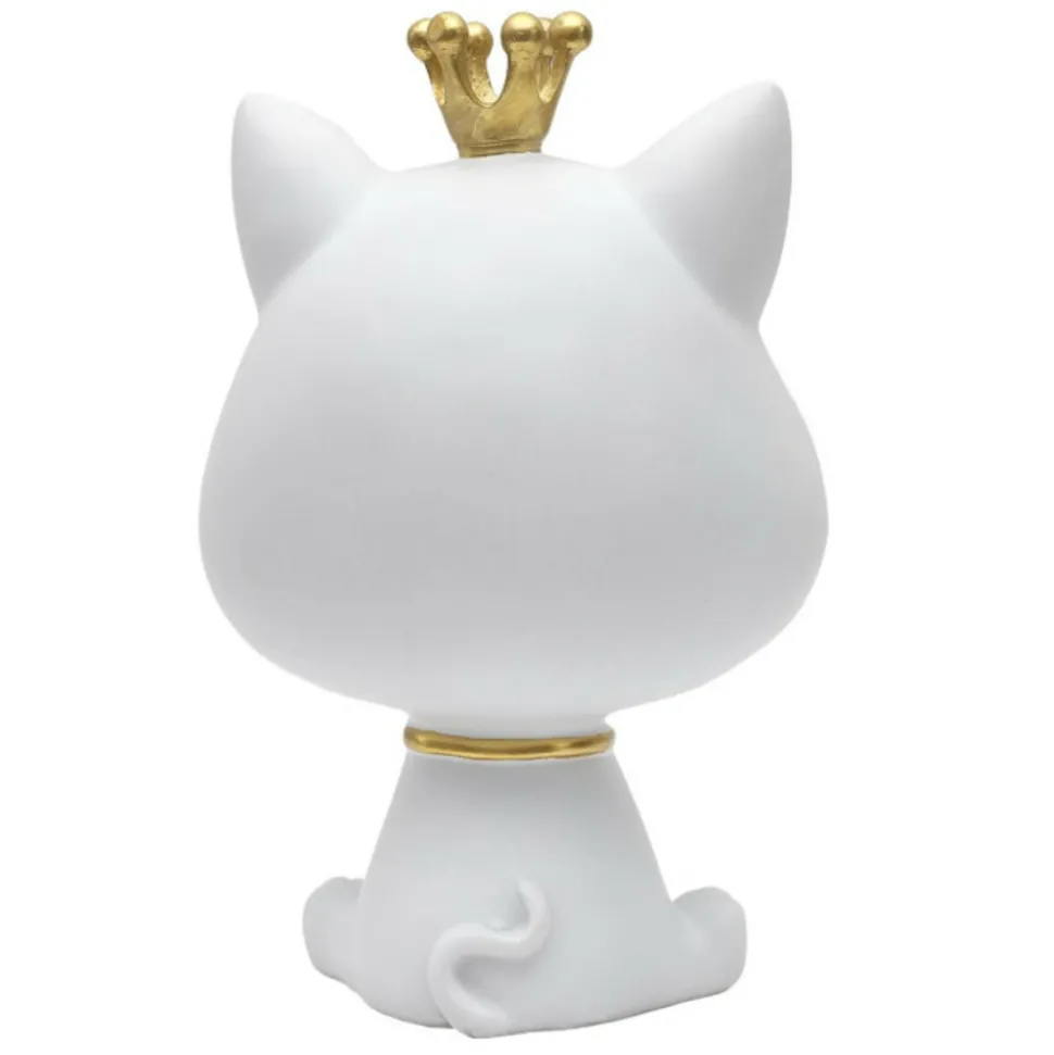 PARIS PRIX - Vide-poche statue "chat" 25cm blanc
