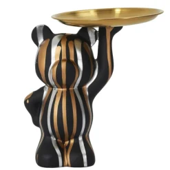 PARIS PRIX - Vide-poche statue "ourson" 23cm noir