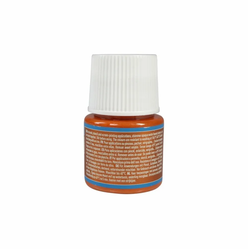 PÉBÉO - Peinture textile setacolor opaque effet métallique - orange brique - 45 ml
