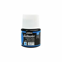 PÉBÉO - Peinture textile setacolor opaque effet métallique - noir - 45 ml