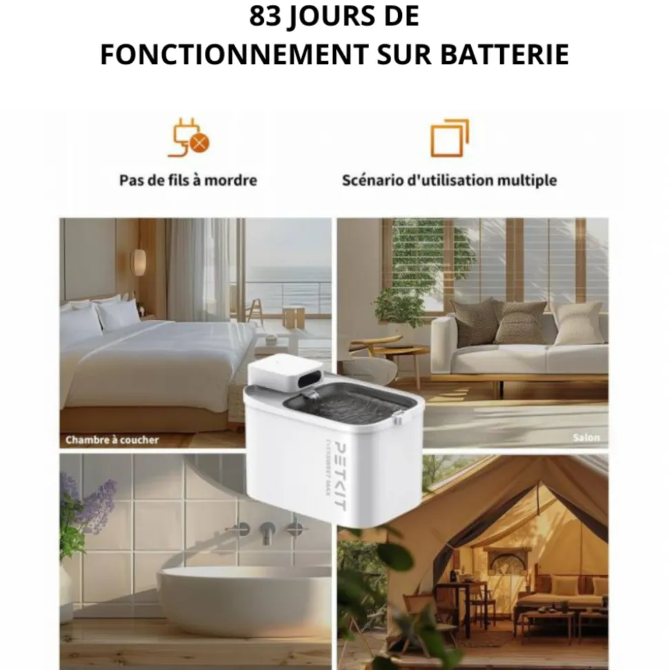 PETKIT - Eversweet max fontaine à eau connectée pour animaux, 3l, 83jours d'autonomie