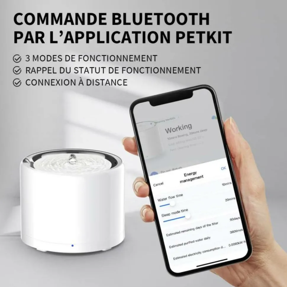 PETKIT - Fontaine à eau connectée pour animaux eversweet pro 3 - 1.8l