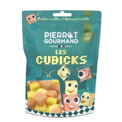 PIERROT GOURMAND - Sachet de bonbons 'Les Cubicks', saveurs fruitées - 100g