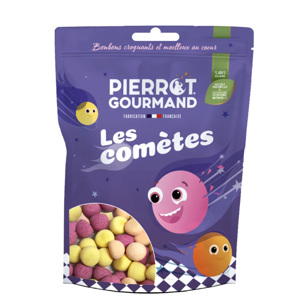 PIERROT GOURMAND - Sachet de bonbons 'Les Comètes', saveurs fruitées - 100g