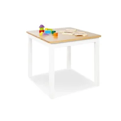PINOLINO - Table enfant fenna en bois blanc naturel 57x57cm - design élégant et fonctionnel