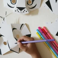 PIROUETTE CACAHOUÈTE - Kit créatif - 4 masques de la jungle à fabriquer et décorer