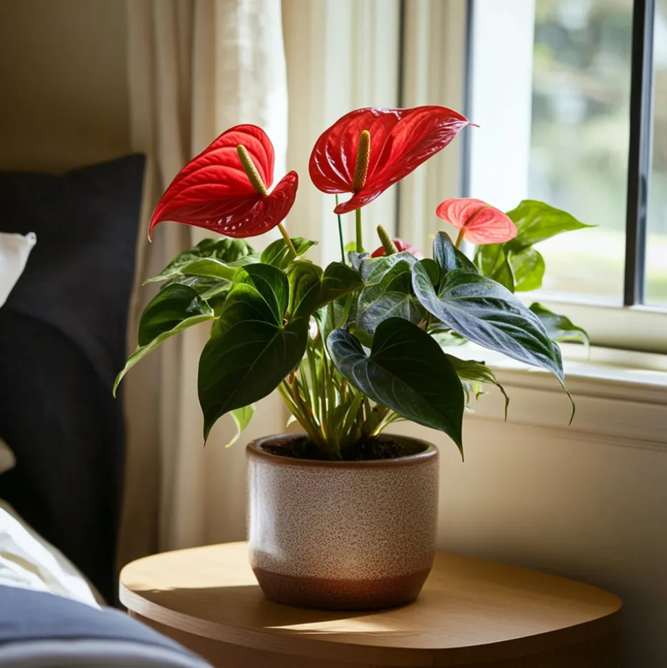 PLANT IN A BOX - Langue de feu - anthurium 'royal champion' - hauteur 35-45cm - ø12cm