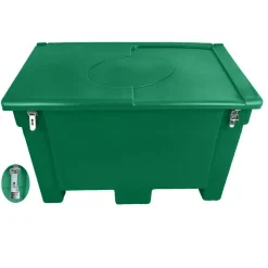 PLAST&AMP;AMP;#039;UP ROTOMOULAGE - Bac de stockage de denrées animales/multi-usages 200l avec grenouillères+cadenas