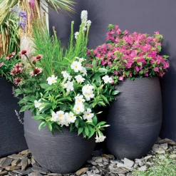 POETIC - Pot Egg Graphit en polypropylène anthracite - D.50 cm