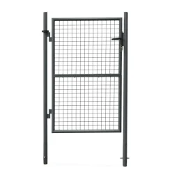 Portillon de jardin en métal anthracite. Double sens d'ouverture. Avec serrure et poignée 150x87cm