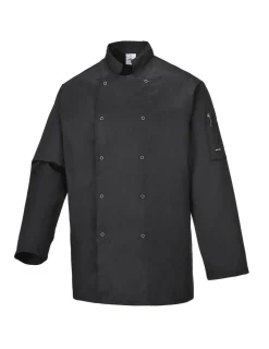PORTWEST - Veste de cuisine suffolk couleur : noir taille xs - portwest