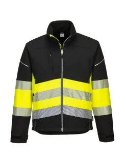 PORTWEST - Veste softshell pw3 haute visibilité classe 1 couleur : noir/jaune taille xl - portwest
