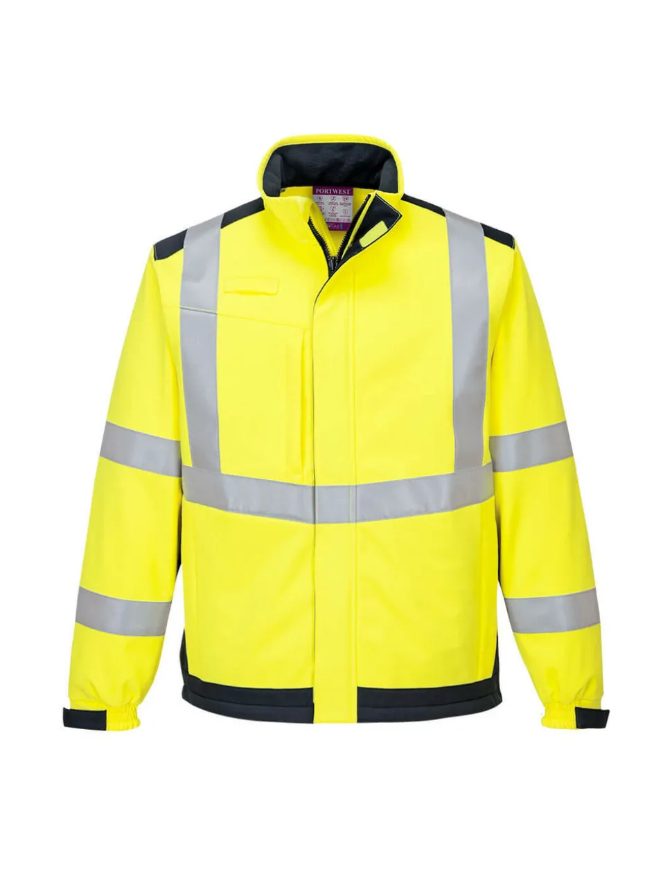 PORTWEST - Veste softshell modaflame multi norme arc électrique couleur : jaune/marine taille l - portwest